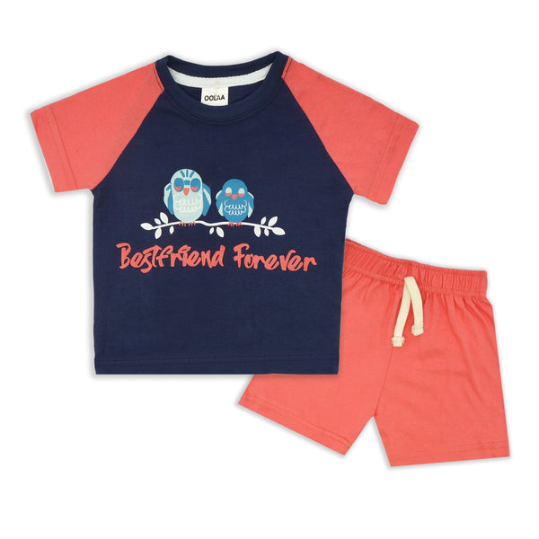 Oolaa Kids Short & Shirt Set Best Friends Blue