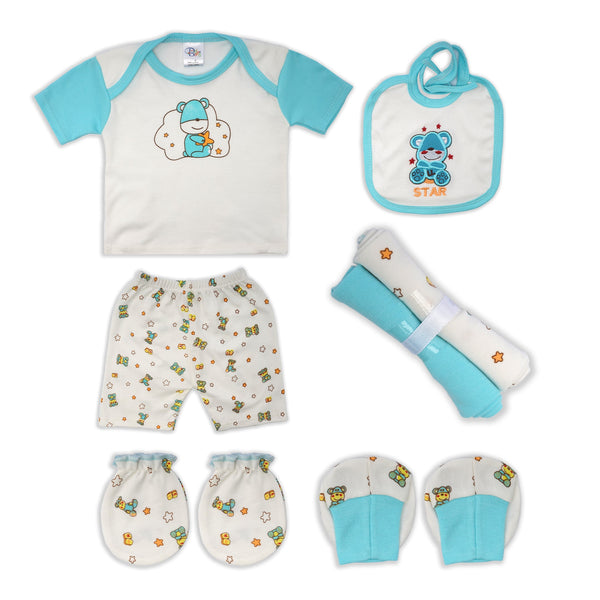 Little Star 7pcs Baby Gift Set Bear Green (0-6 Months)