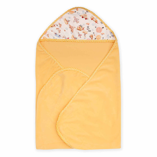 Little Star Baby Wraping Sheet Plain Yellow