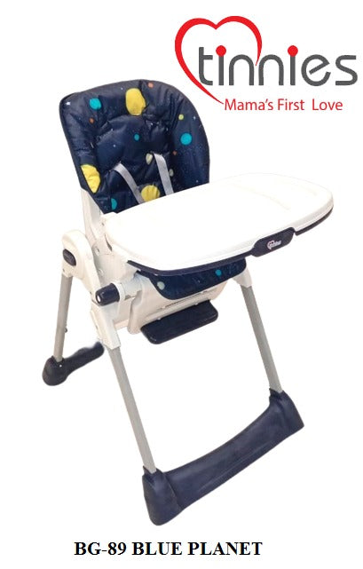 Tinnies Baby Adjustable Highchair Blue Planet Grey