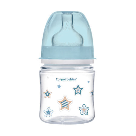 Canpol Babies 120 Ml Wide Neck Anticolic Bottle Easystart - Newborn Baby Blue Stars