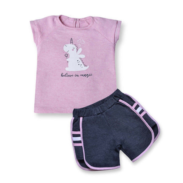 Cuddle & Cradle Baby Girl Shirt & Shorts Set Dino