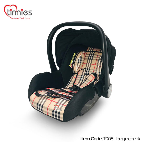 Tinnies Baby Carry Cot Beige Check