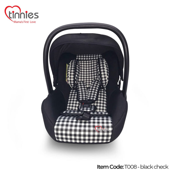 TINNIES BABY CARRY COT BLACK CHECK