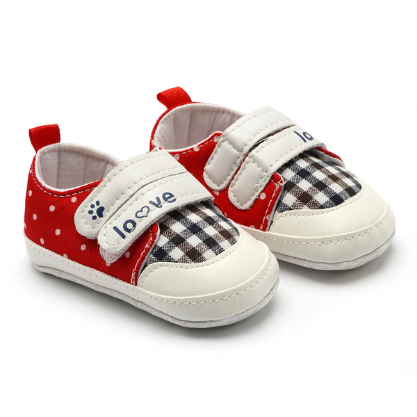 Little One Baby Strap Shoes Dots Red
