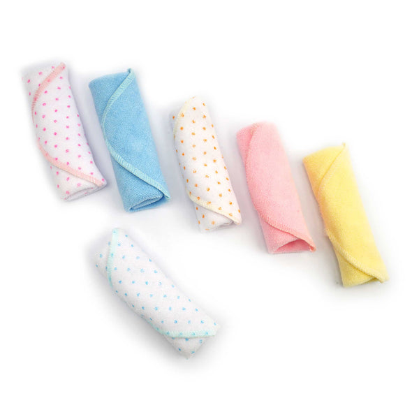 Baby Face Towel Pack Of 6 Dot Multi Color - Sunshine
