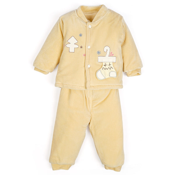 Little Sparks Baby Quilted Velvet Suit Yellow