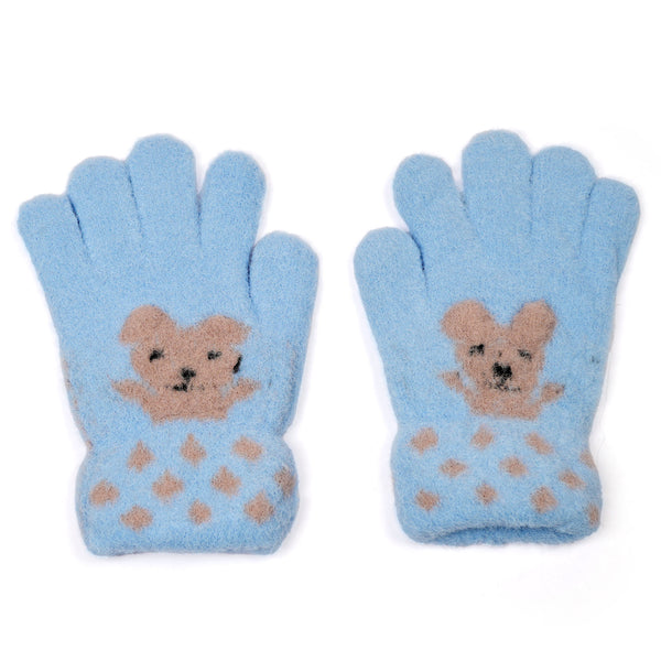 Little Sparks Baby Fleece Gloves Bear Lite Blue