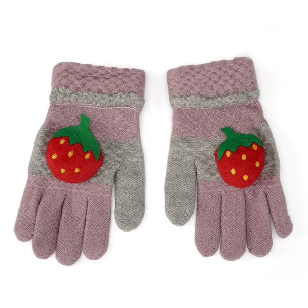 Little Sparks Baby Woolen Gloves Strawberry Purple