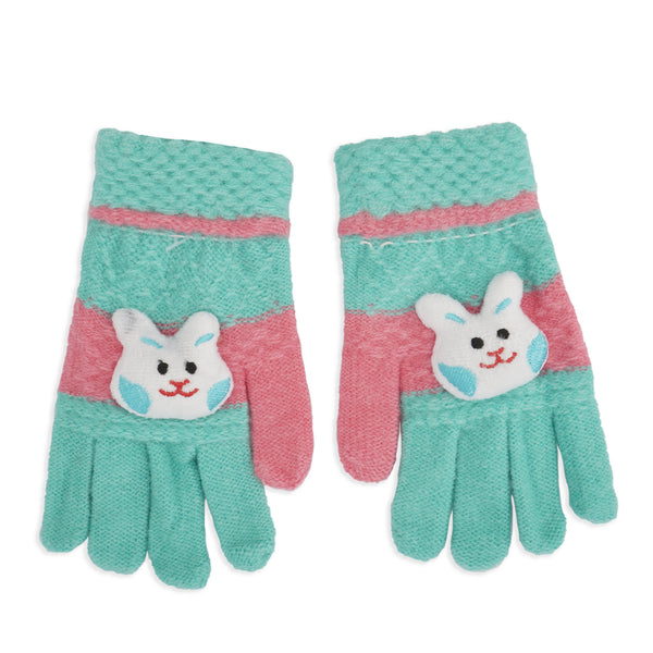 Little Sparks Baby Woolen Gloves Rabbit Green