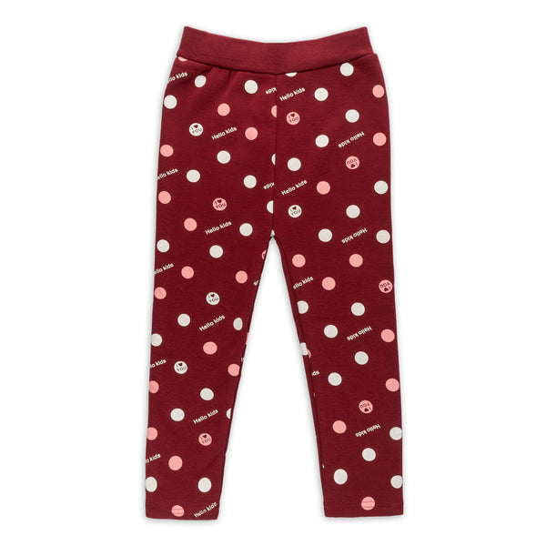 Little Sparks Baby Girl Tights Dots Maroon