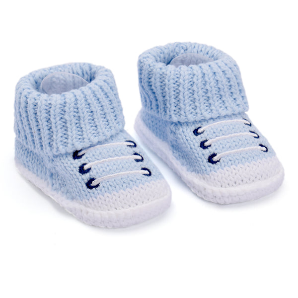 Little Sparks Baby Newborn Woolen Booties Laces Blue