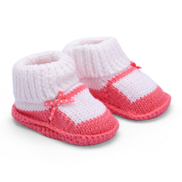 Little Sparks Baby Newborn Woolen Booties Pink