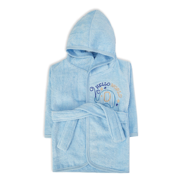 Baby Bath Robe Elephant Blue - Sunshine