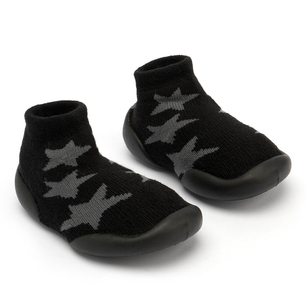 Skidders Baby Grip Shoes Stars Black