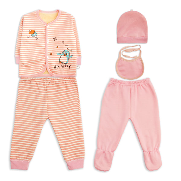Little Sparks Baby 5 Pcs Gift Set Penguin Pink(0-6 Months)