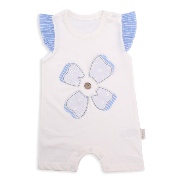Little Sparks Baby Romper Flower Blue & White