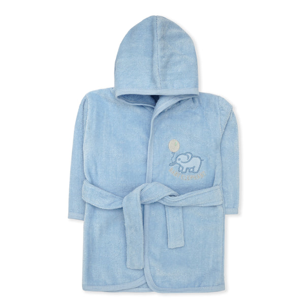 Little Sparks Baby Bath Robe Blue Elephant