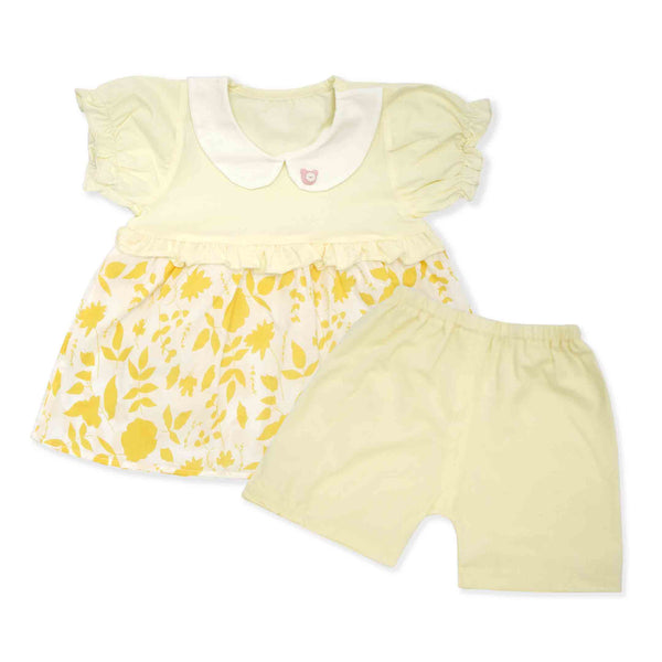 Little Sparks Baby Frock Yellow Flower
