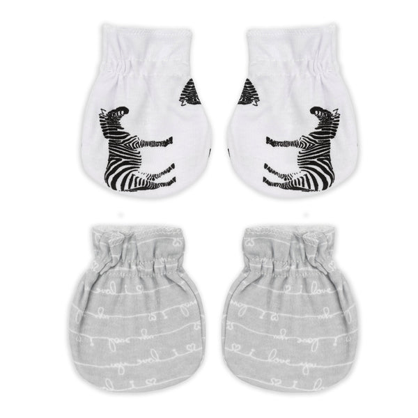 Little Sparks Baby Mittens Set Pack Of 2 Zebra