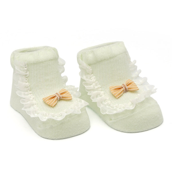 Little Sparks Baby Fancy Booties Bow Sea Green(0-6 Months)