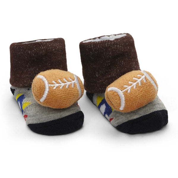 Baby Character Booties Brown Base Ball (0-3 Months) - Sunshine