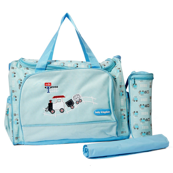Little Sparks Pack of 3 Baby Diaper Bag Train Blue