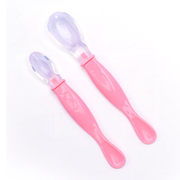 Baby Silicon Spoon 2 Pcs Pink - Sunshine