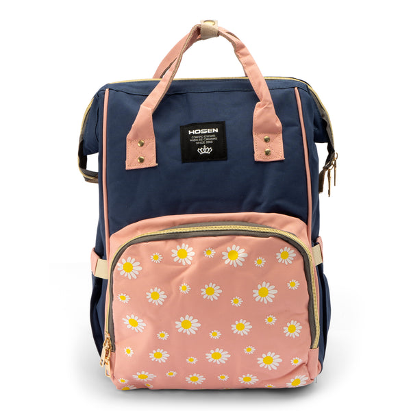 Baby Diaper Bag (Waterproof) Flower Blue & Pink - Sunshine