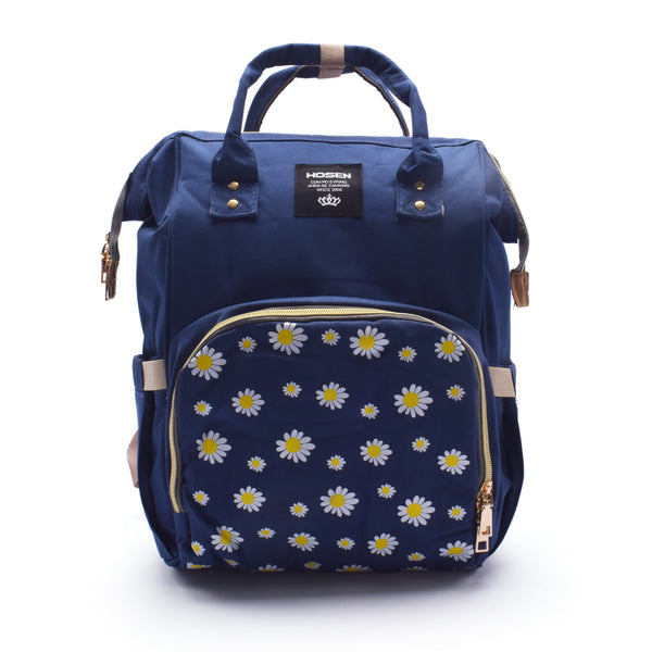 Baby Diaper Bag (Waterproof) Flower Dark Blue - Sunshine