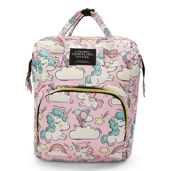 Baby Diaper Bag (Waterproof) Light Pink Unicorn - Sunshine