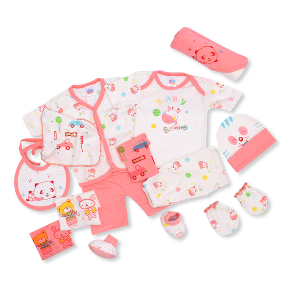Little One Baby Gift Set (13 Pcs) Panda Pink (0-3 Months)