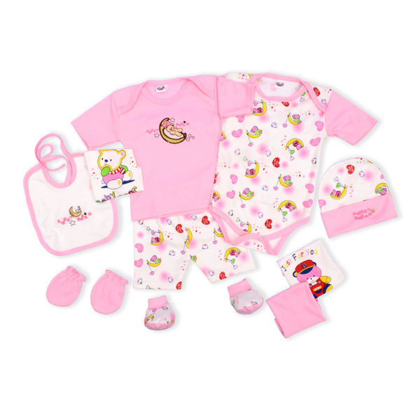 Little One Baby Gift Set (10 Pcs) Bear Pink (0-3 Months)