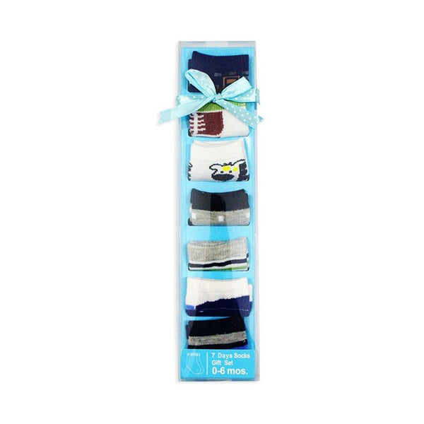Little Star Baby Pack Of 7 Socks Gift Set Multi Blue (0-12 Months)