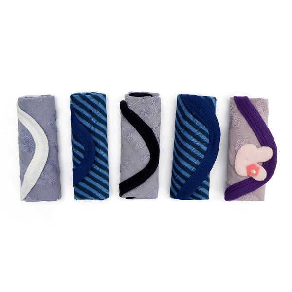 Junior Baby Face Towels 5pcs Blue stripes (MultiColor)