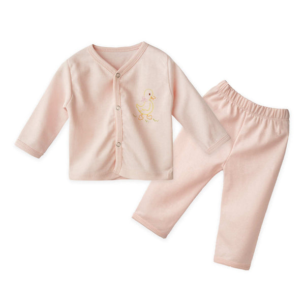 Oolaa Baby Full Sleeve Pajama Suit Set Duck Pink