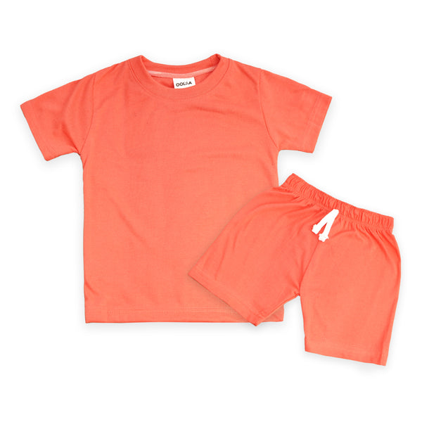 Oolaa Kids Shirt & Short Set Peach