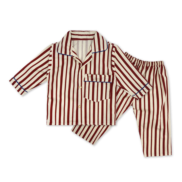 Baby Sleepsuit Stripes Brown & White - Sunshine