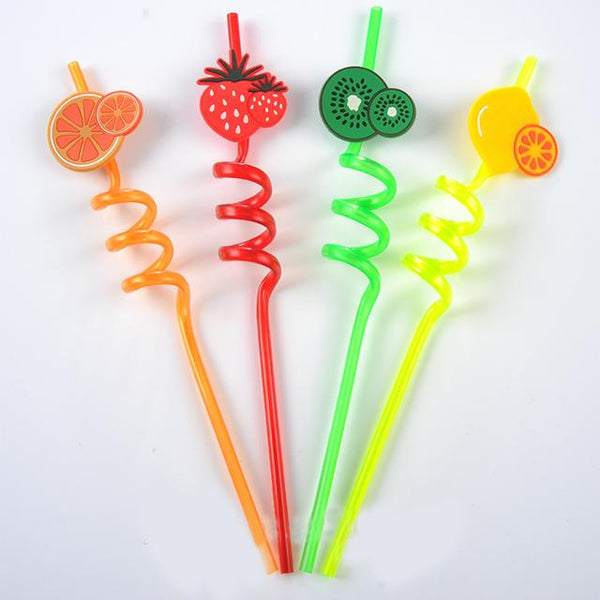 Little Sparks Pack of 4 Fruit Straw Multi Color