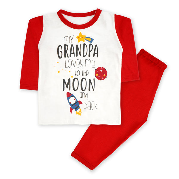 Baby Shirt & Trouser Set My Grandpa Loves Me Red & White - Sunshine