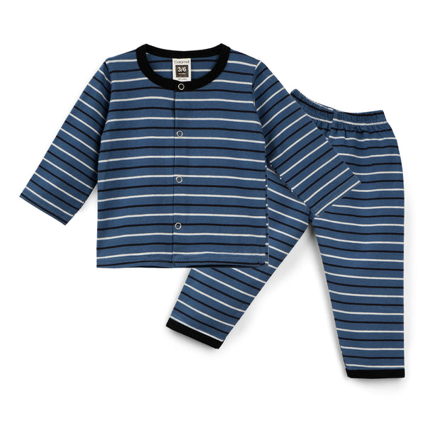 Baby Sleepsuit Blue Stripes - Sunshine
