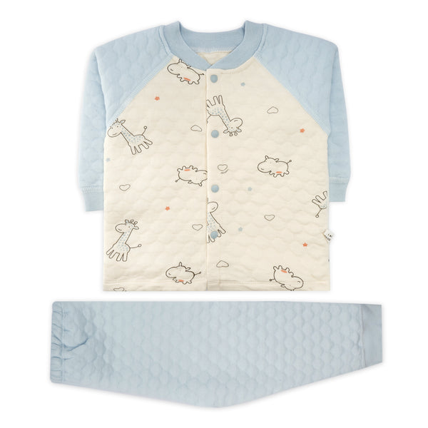 Little Sparks Baby Fleece Shirt & Trouser Set Rhino Blue