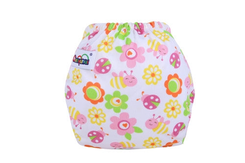 Baby Reusable Nappy Printed Colorfull Flowers - Sunshine
