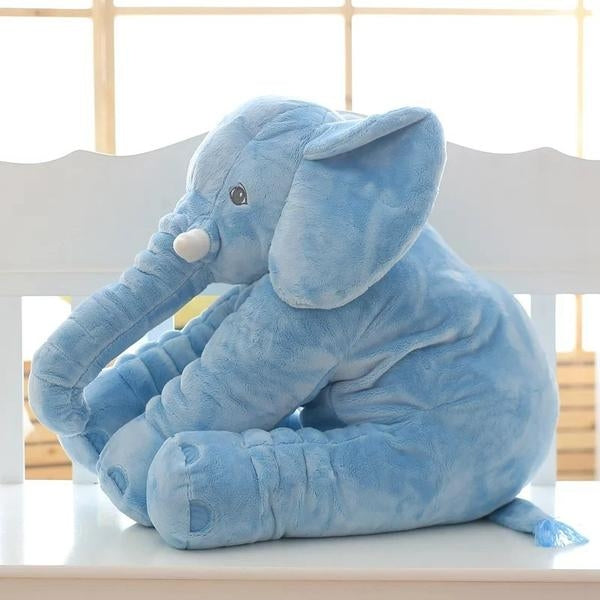 LITTLE SPARKS STUFFED ELEPHANT BABY PILLOW BLUE