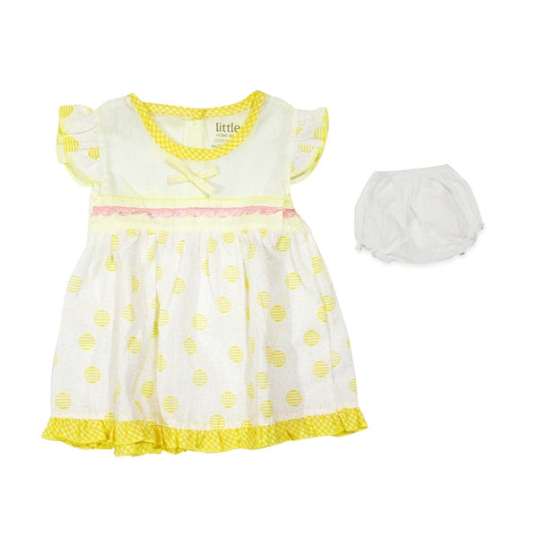 Little Sparks Baby Newborn Frock Yellow