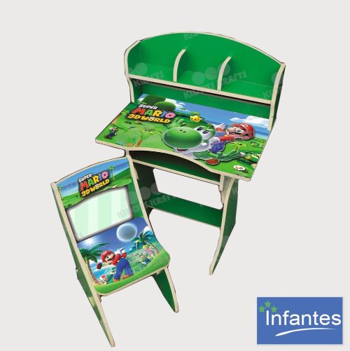 Infantes Study Table & Chair Set Super Mario Green