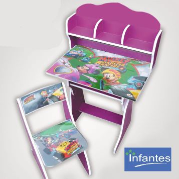 Infantes Study Table & Chair Set Mickey Mouse Purple