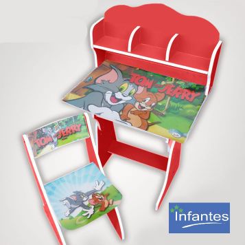 Infantes Study Table & Chair Set Tom & Jerry Red