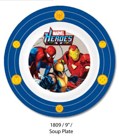 Marvel Heroes 3 9" Soup Plate