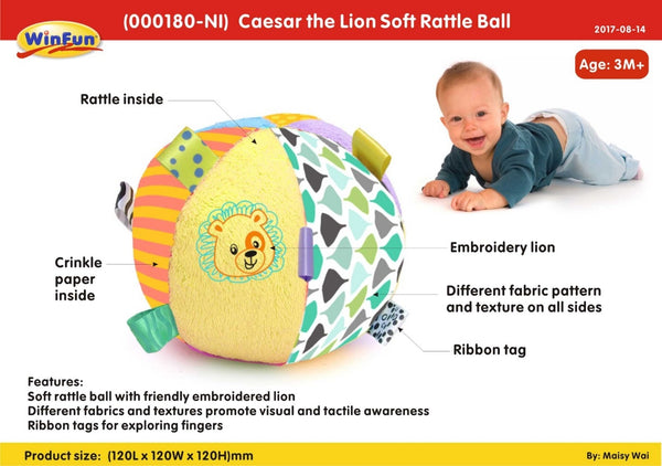 Winfun Ceasar The Lion Soft Rattle Ball